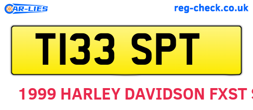 T133SPT are the vehicle registration plates.
