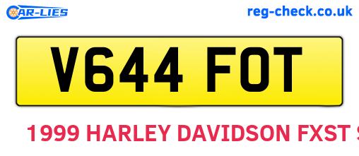 V644FOT are the vehicle registration plates.
