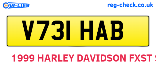 V731HAB are the vehicle registration plates.