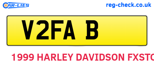 V2FAB are the vehicle registration plates.