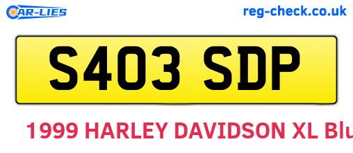 S403SDP are the vehicle registration plates.