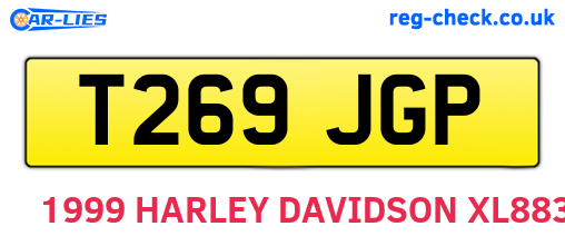 T269JGP are the vehicle registration plates.