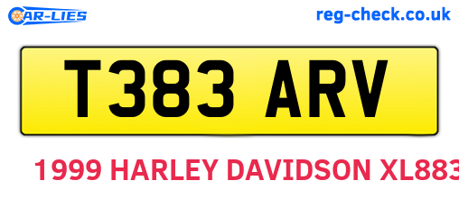 T383ARV are the vehicle registration plates.