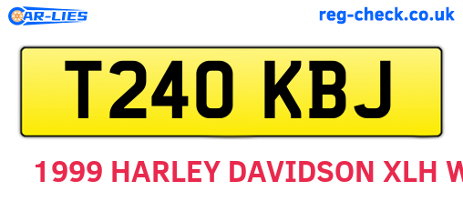 T240KBJ are the vehicle registration plates.