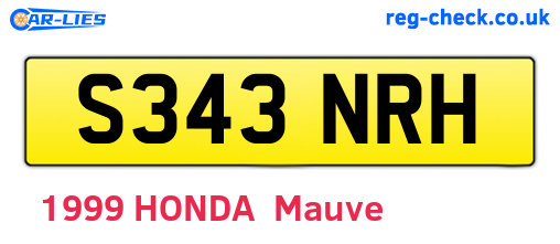 S343NRH are the vehicle registration plates.