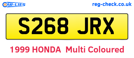 S268JRX are the vehicle registration plates.