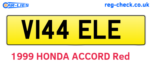 V144ELE are the vehicle registration plates.