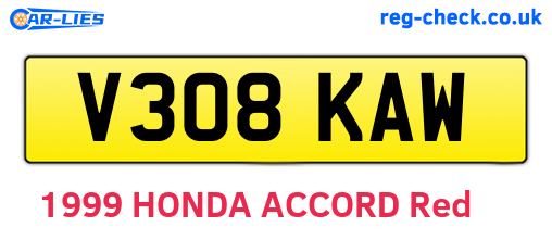 V308KAW are the vehicle registration plates.