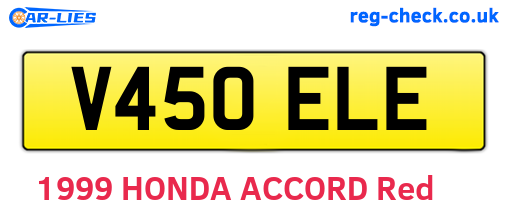 V450ELE are the vehicle registration plates.