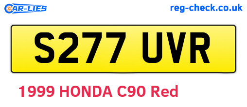 S277UVR are the vehicle registration plates.