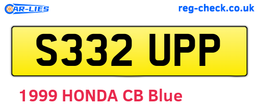 S332UPP are the vehicle registration plates.