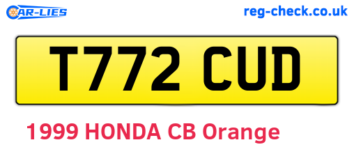 T772CUD are the vehicle registration plates.