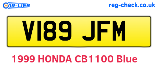 V189JFM are the vehicle registration plates.