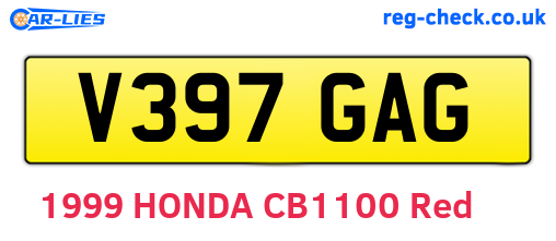 V397GAG are the vehicle registration plates.