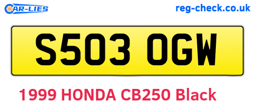 S503OGW are the vehicle registration plates.