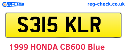 S315KLR are the vehicle registration plates.