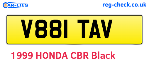 V881TAV are the vehicle registration plates.