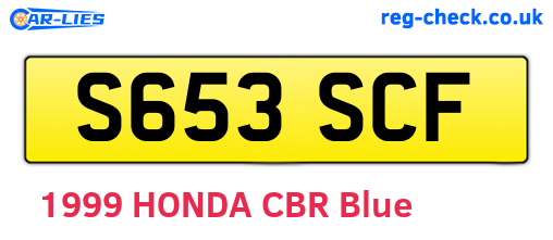 S653SCF are the vehicle registration plates.