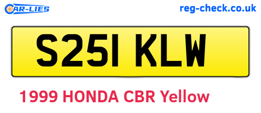 S251KLW are the vehicle registration plates.
