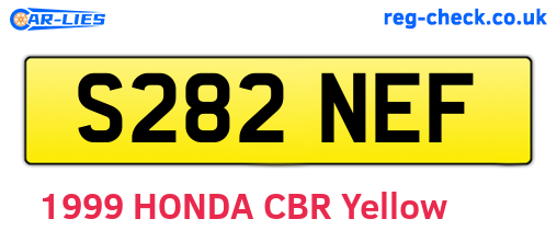 S282NEF are the vehicle registration plates.