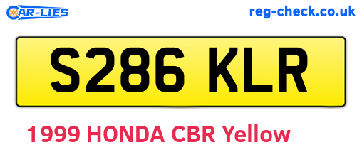 S286KLR are the vehicle registration plates.
