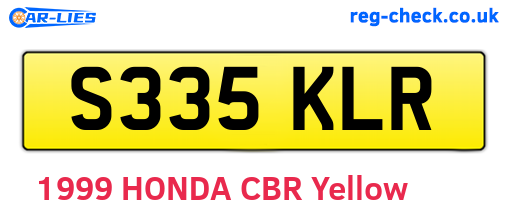 S335KLR are the vehicle registration plates.