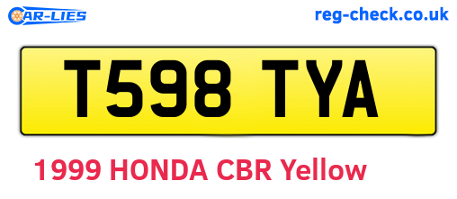 T598TYA are the vehicle registration plates.