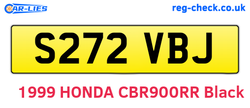 S272VBJ are the vehicle registration plates.