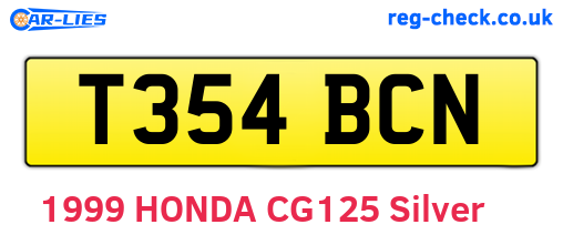 T354BCN are the vehicle registration plates.