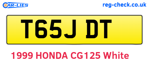 T65JDT are the vehicle registration plates.