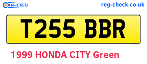T255BBR are the vehicle registration plates.