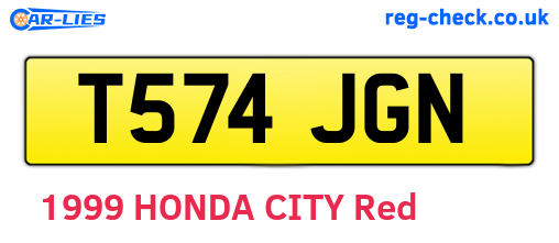 T574JGN are the vehicle registration plates.