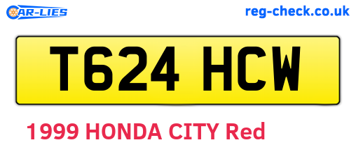 T624HCW are the vehicle registration plates.
