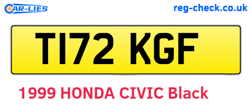T172KGF are the vehicle registration plates.
