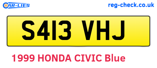 S413VHJ are the vehicle registration plates.