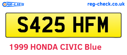 S425HFM are the vehicle registration plates.