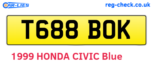 T688BOK are the vehicle registration plates.