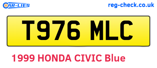 T976MLC are the vehicle registration plates.