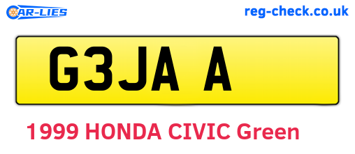 G3JAA are the vehicle registration plates.