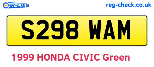 S298WAM are the vehicle registration plates.