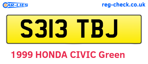S313TBJ are the vehicle registration plates.