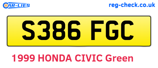 S386FGC are the vehicle registration plates.