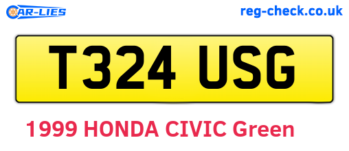 T324USG are the vehicle registration plates.