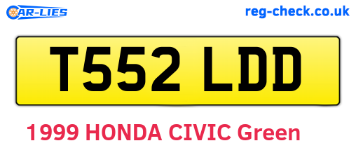 T552LDD are the vehicle registration plates.