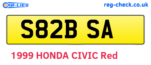 S82BSA are the vehicle registration plates.