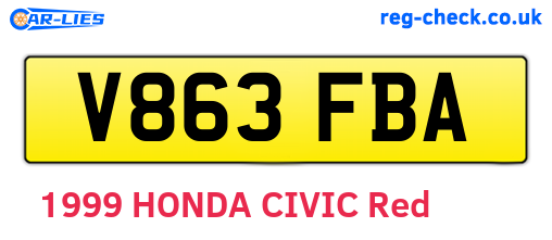 V863FBA are the vehicle registration plates.