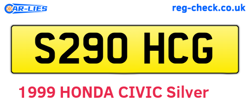 S290HCG are the vehicle registration plates.