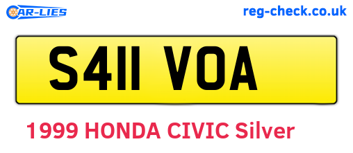 S411VOA are the vehicle registration plates.