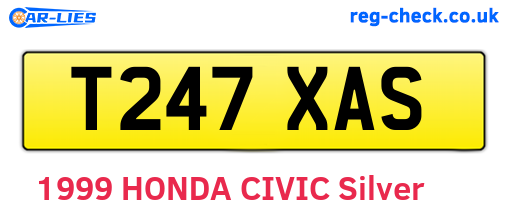 T247XAS are the vehicle registration plates.