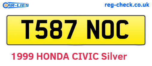 T587NOC are the vehicle registration plates.